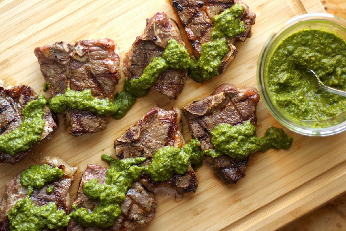 Grilled Lamb Chops With Herb Mint Sauce The Hungry Hutch Toss the hot crispy chips through the salad with the dressing, arrange on a platter or 2 dinner plates and top with the. grilled lamb chops with herb mint sauce
