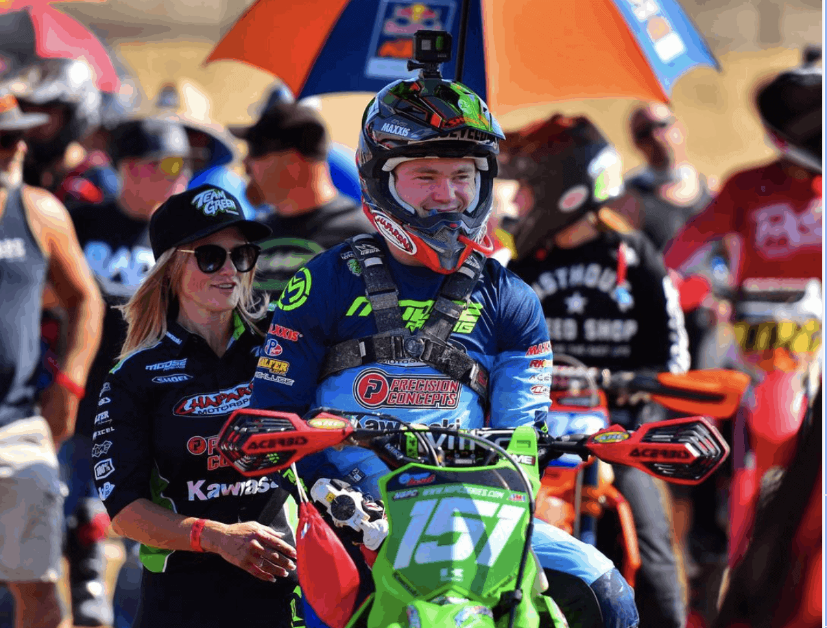 clay hengeveld riding on kx250x at the 2020 29 palms 2 ngpc