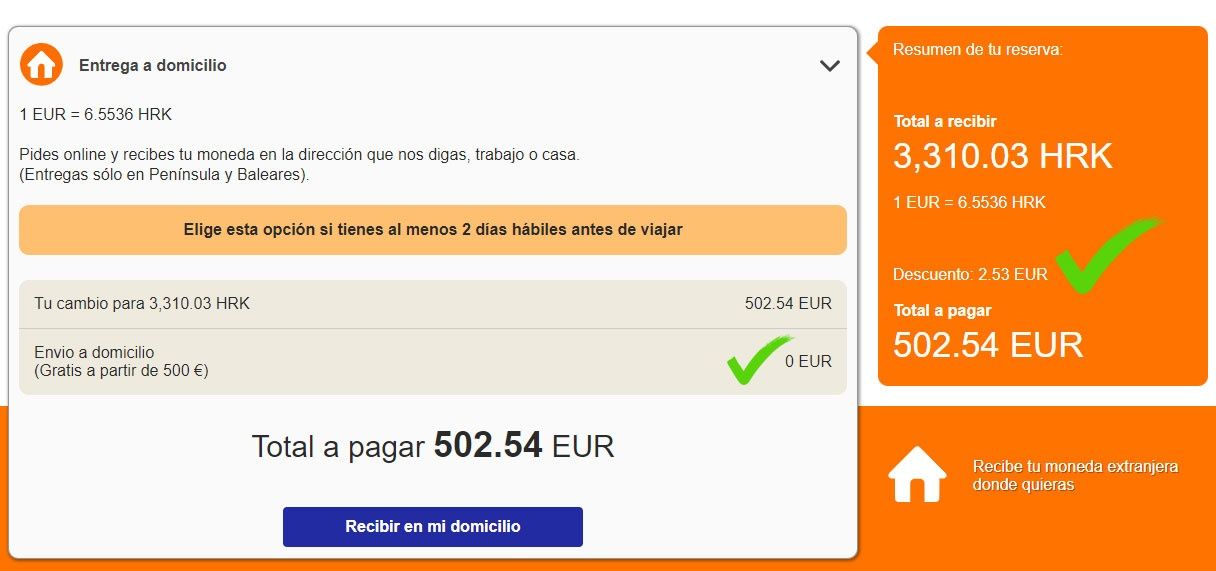 Envío a domicilio