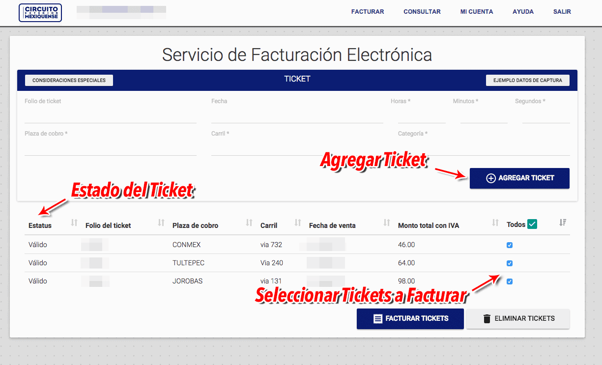 CIRCUITO EXTERIOR MEXIQUENSE FACTURACION