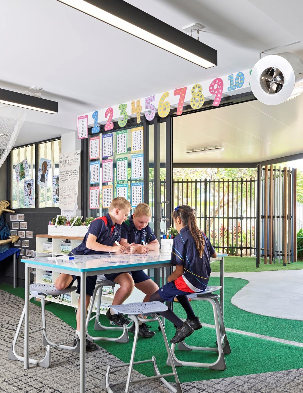 Children Keeping Cool in a School Classroom with Airius Fans