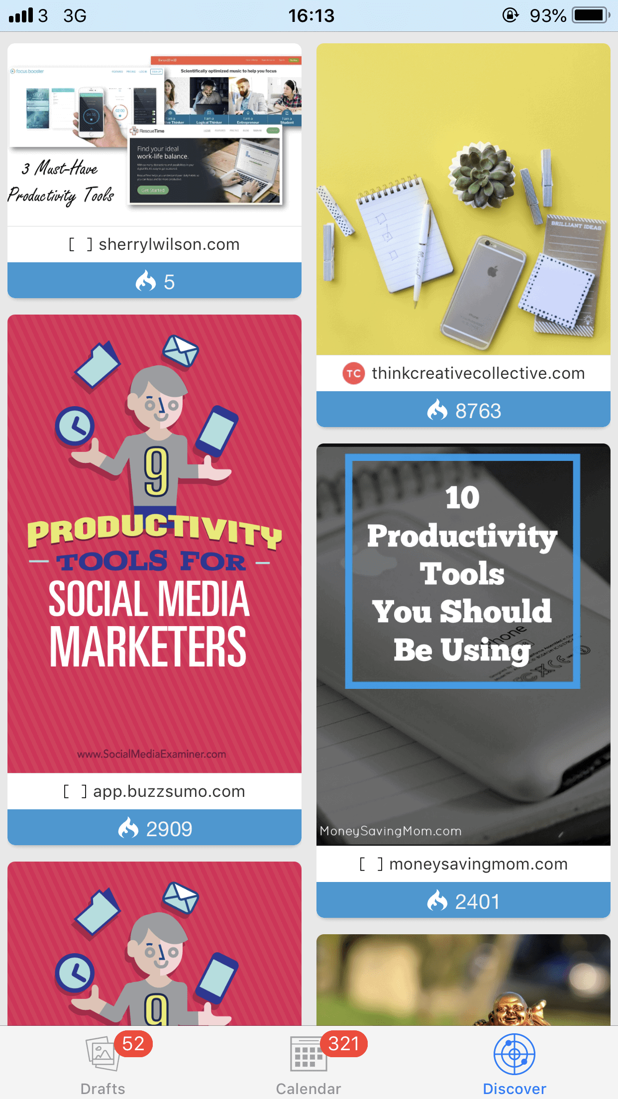 productivity tools results - Tailwind app