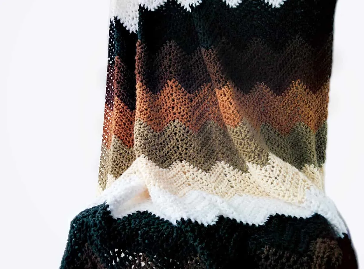 Mocha Ripple Throw An Easy Crochet Chevron Pattern