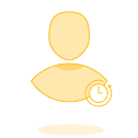 Person Icon with Clock Icon at the Bottom Right Hand Corner | Channel Assistant Person Icon with Clock Icon at the Bottom Right Hand Corner | Channel Assistant