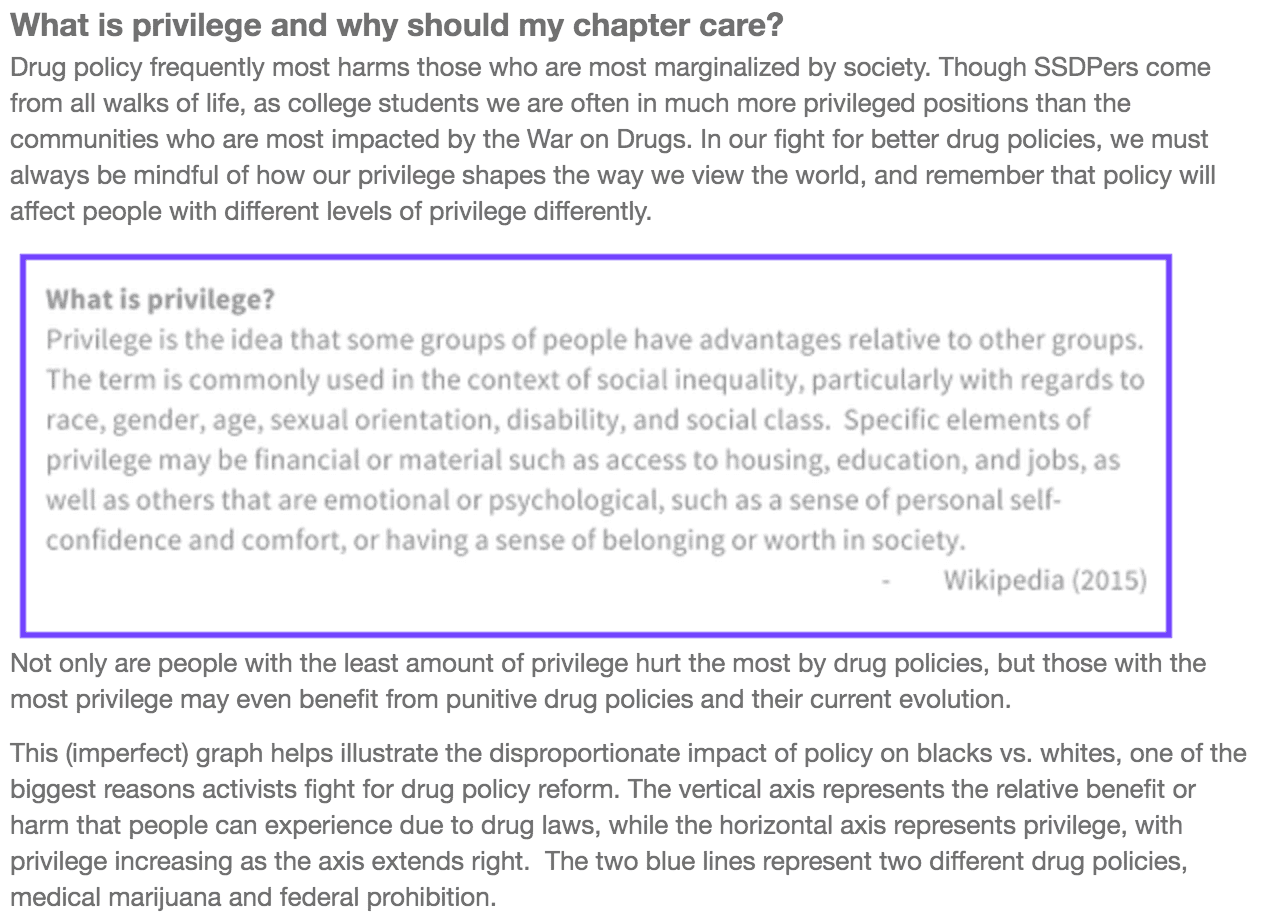 September Monthly Mosaic: Privilege and the Drug War