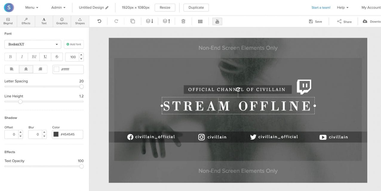 twitch offline banner maker