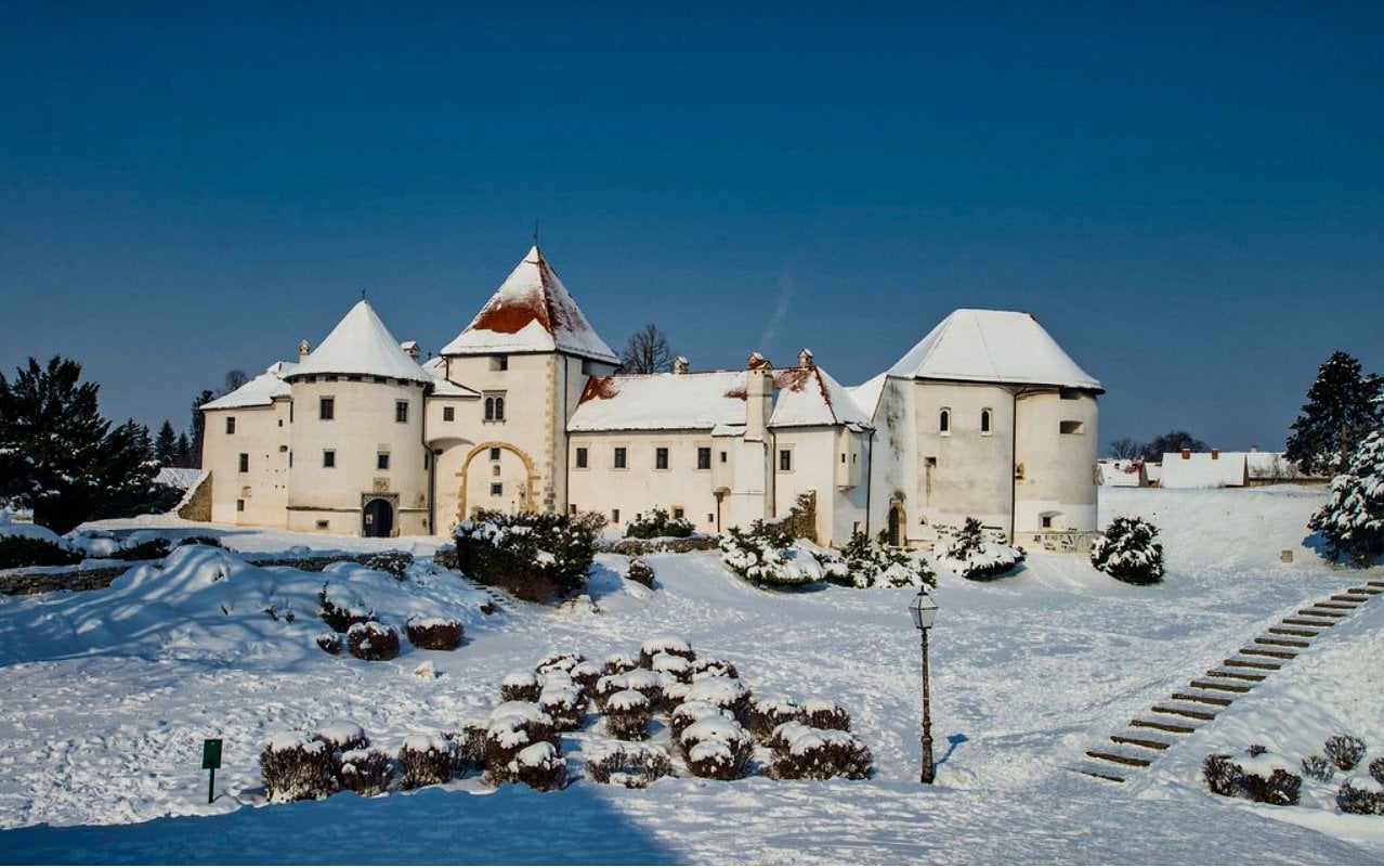 Varaždin castle during winter, Croatia