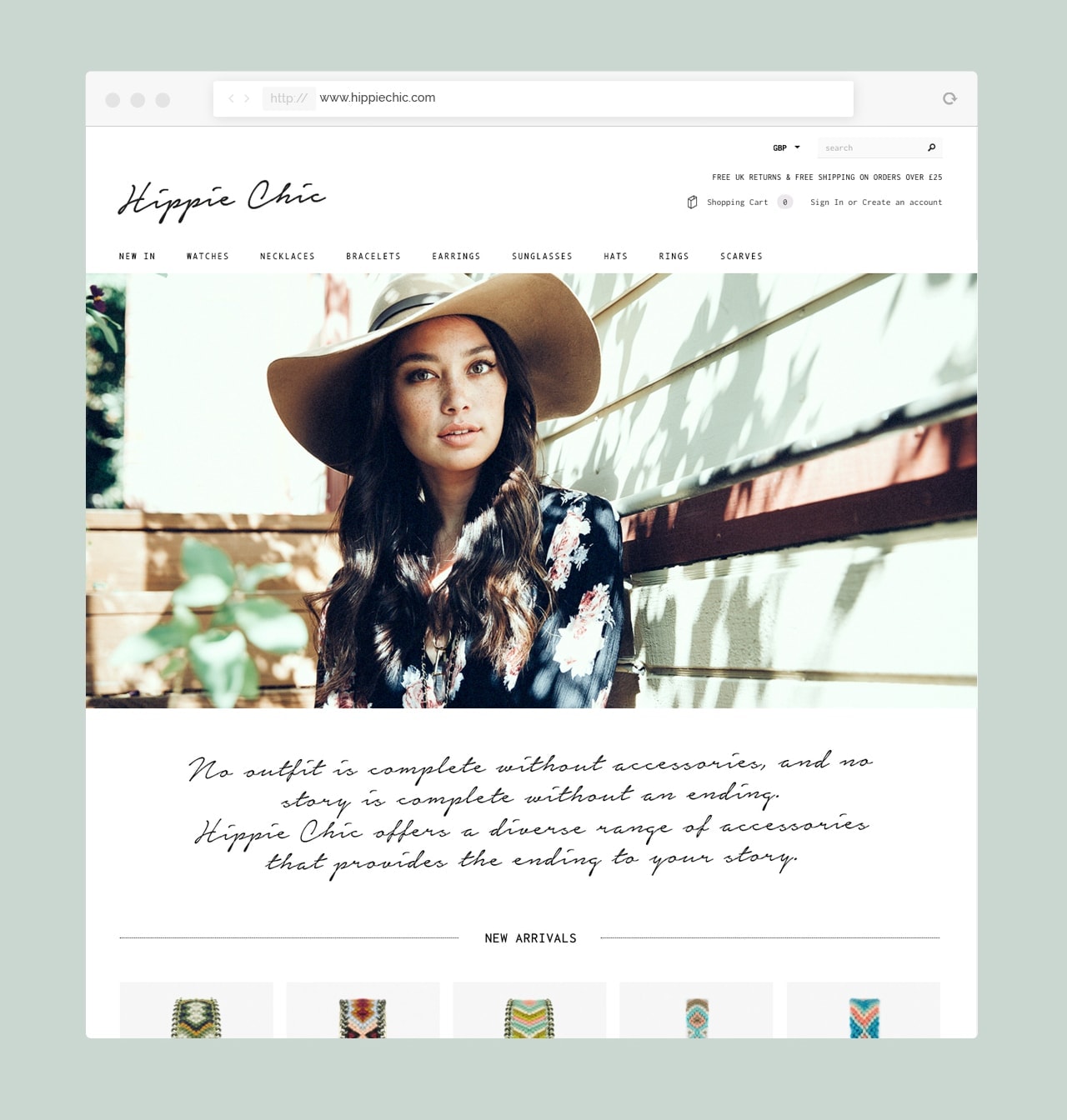 Hippie Chic Website Design