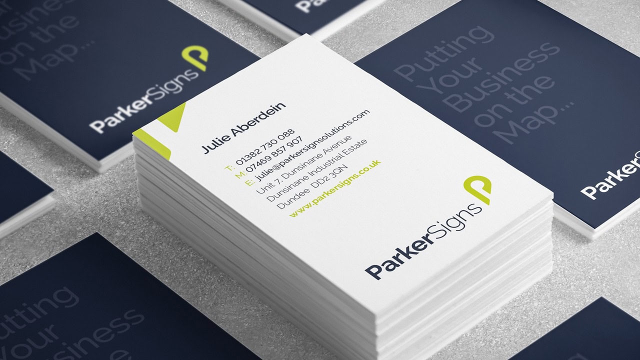 Parker Signs Dundee Business Card