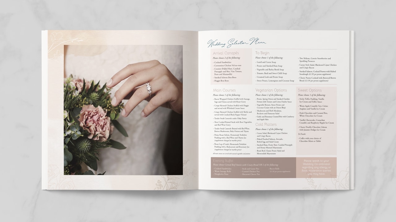 Invercarse Hotel Wedding Booklet