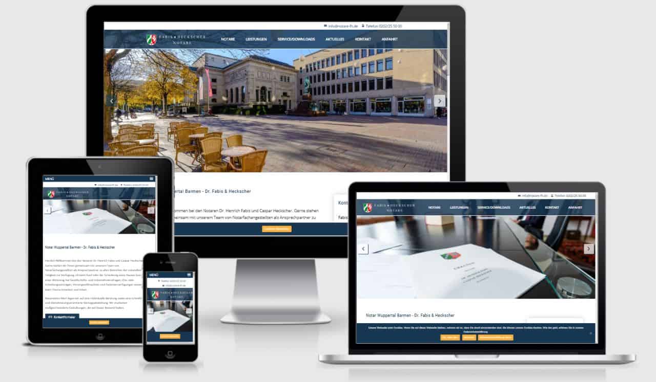 Notare Heckscher Fabis WordPress Webdesign mit Responsiv für mobile Benutzerfreudlichkeit