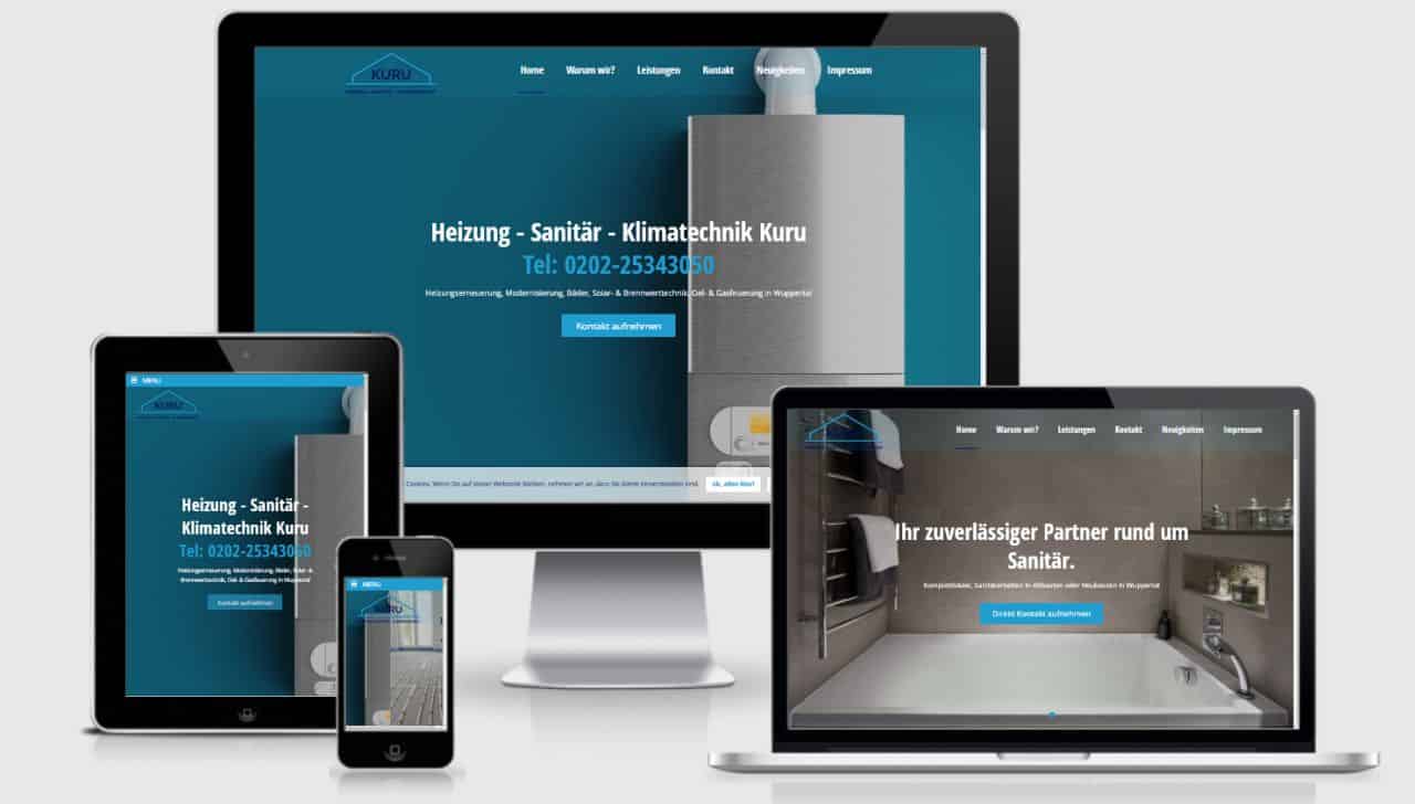 WordPress Realisierung für Meisterbetrieb Sanitär, Heizung Kuru