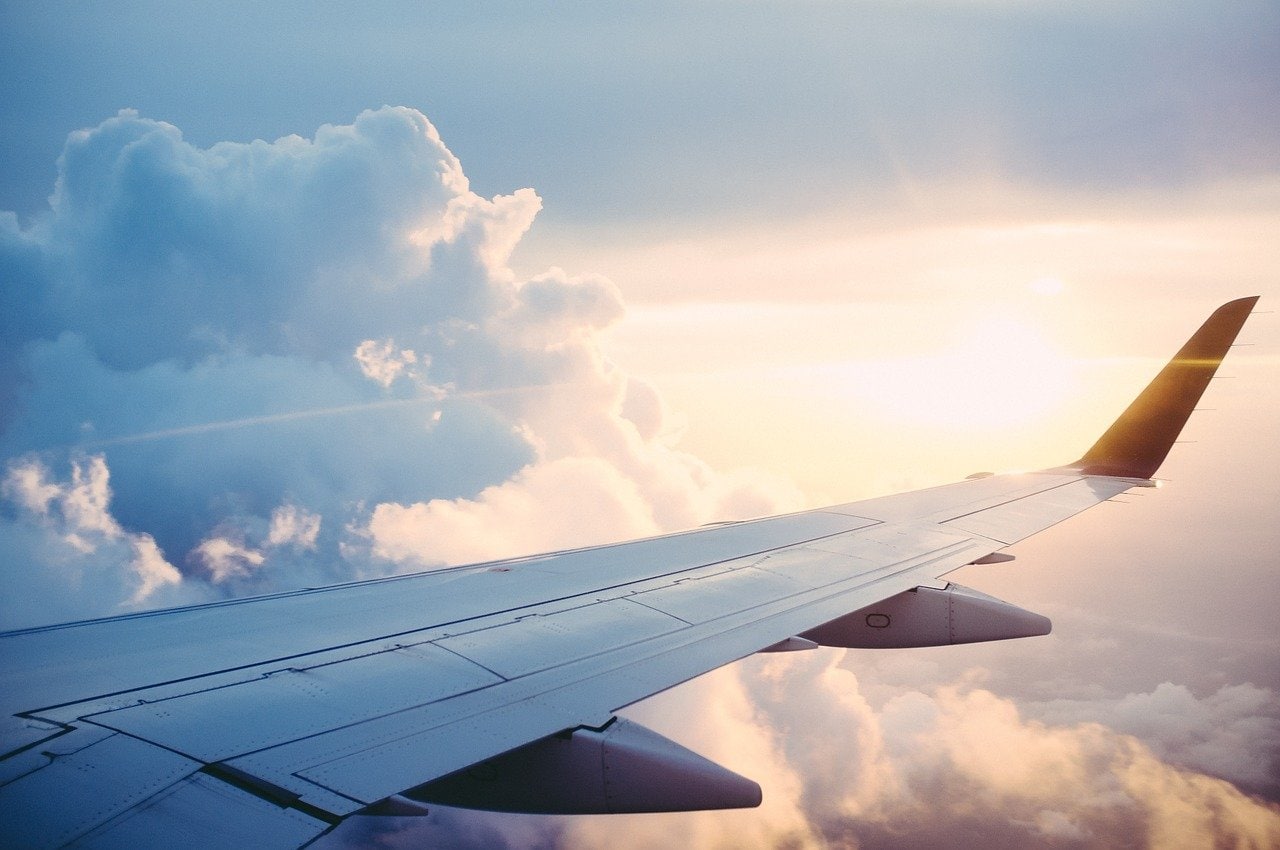Flugzeug, Aussicht, Urlaub, Reise, Wolken