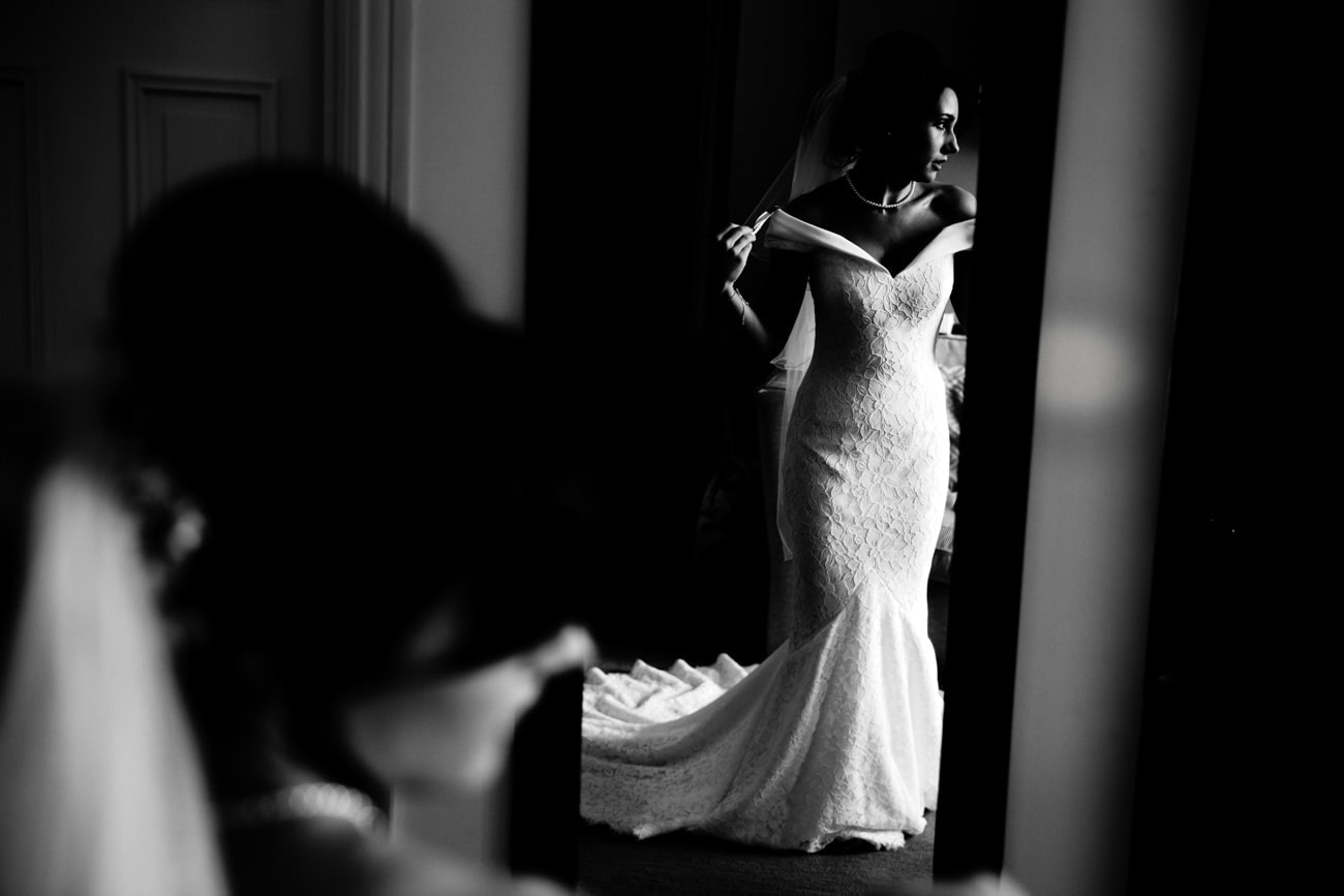 bride in the mirror