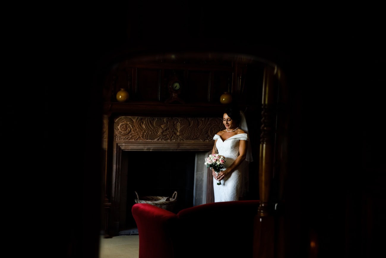 bride and groom at the manor