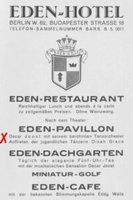 Anzeige des Berliner Eden-Hotels, 1931 Anzeige des Eden-Hotels
