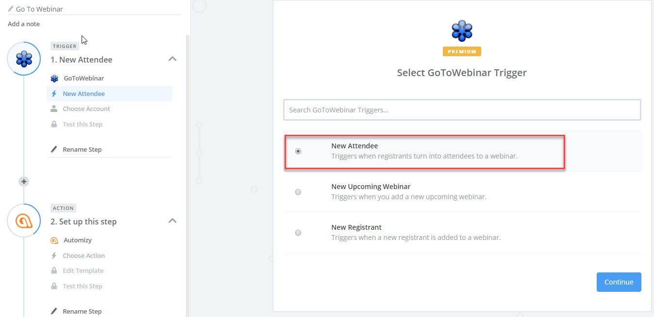 Gotowebinar trigger