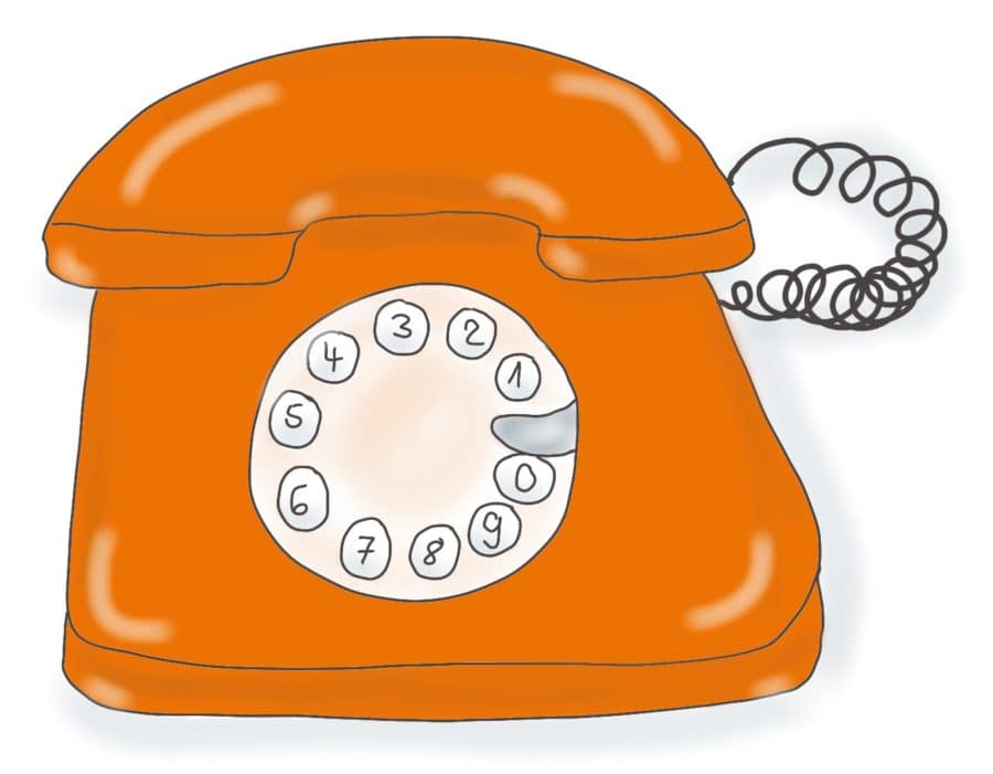 Telefon mit Wählscheibe Wählscheibentelefon