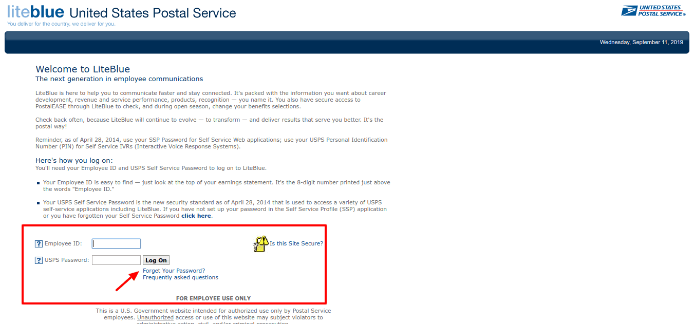liteblue.usps.gov USPS LiteBlue Account Login Guide Ladder Io