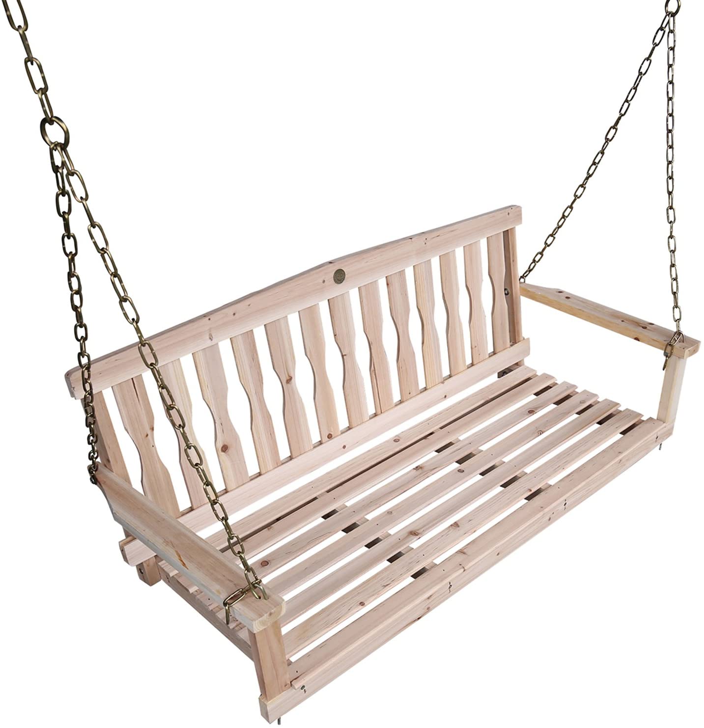 SONGSEN OUTDOOR UNFINISHED 4FT WOODEN PORCH SWING CHAIR
