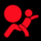 The red airbag warning light is shown.