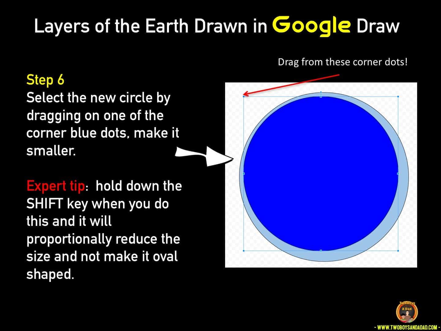 Follow this tutorial on how to use Google Draw in the classroom to draw the layers of the Earth. It's a fun activity! Click to see the tutorial. #twoboysandadad #google #googledraw #classroom #technology #chromebooks Use Google Draw in the classroom Step 6