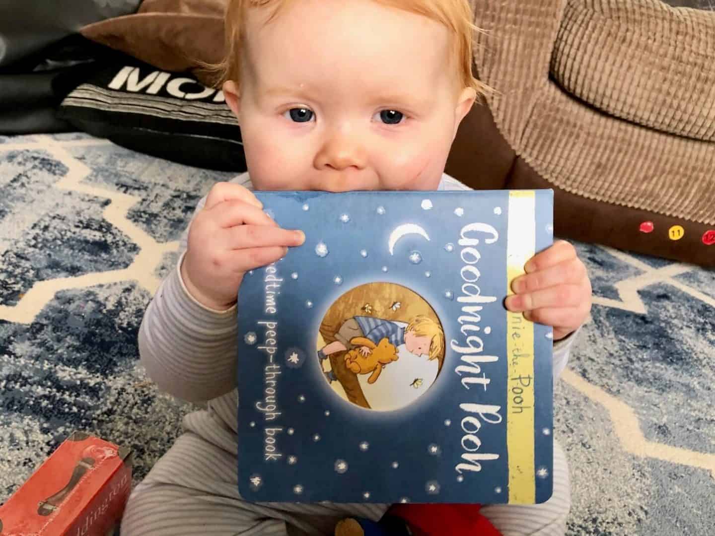 Goodnight Pooh reading book