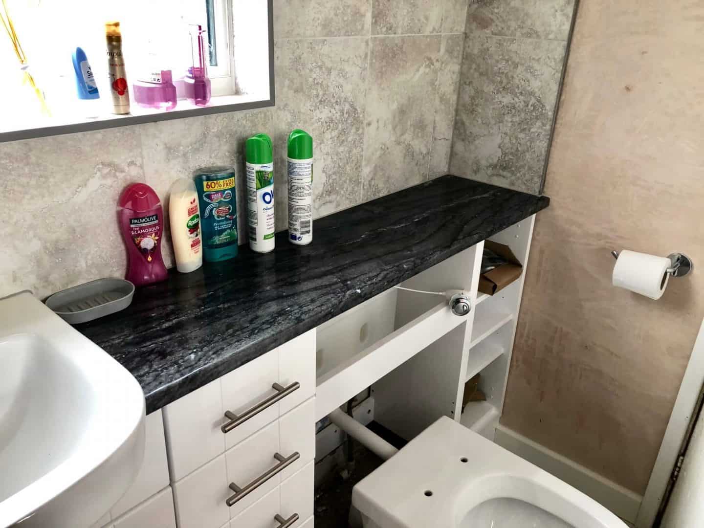 A Miner's Cottage Renovation Project Part 4 - new bathroom worktop and toilet