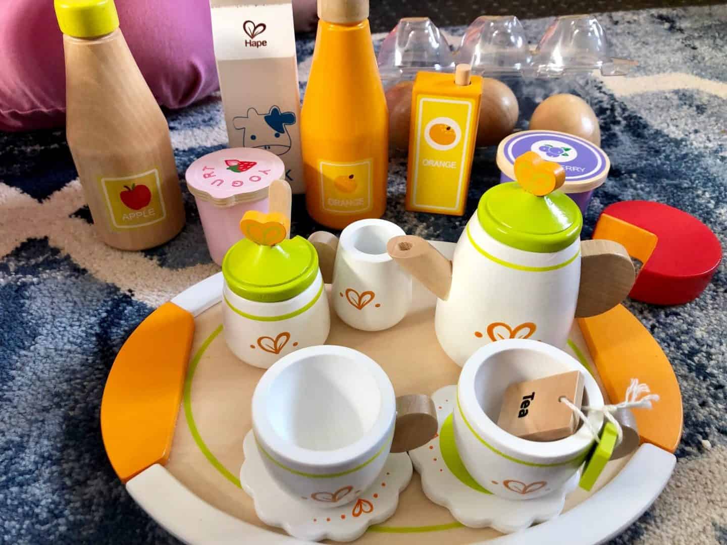 Wooden teaset for two