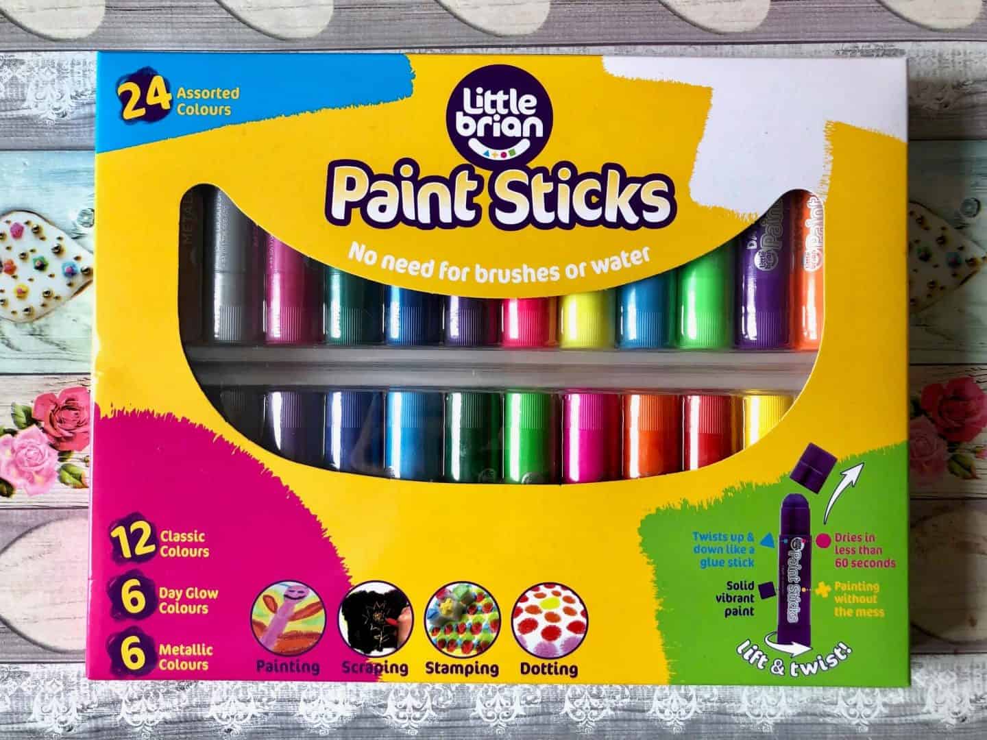 Little Brian Paint Sticks MessFree Painting Review Rachel Bustin