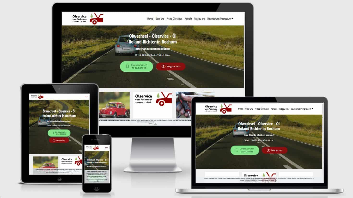 Responsive Web mit Mobirise Bootstrap Richter Ölservice