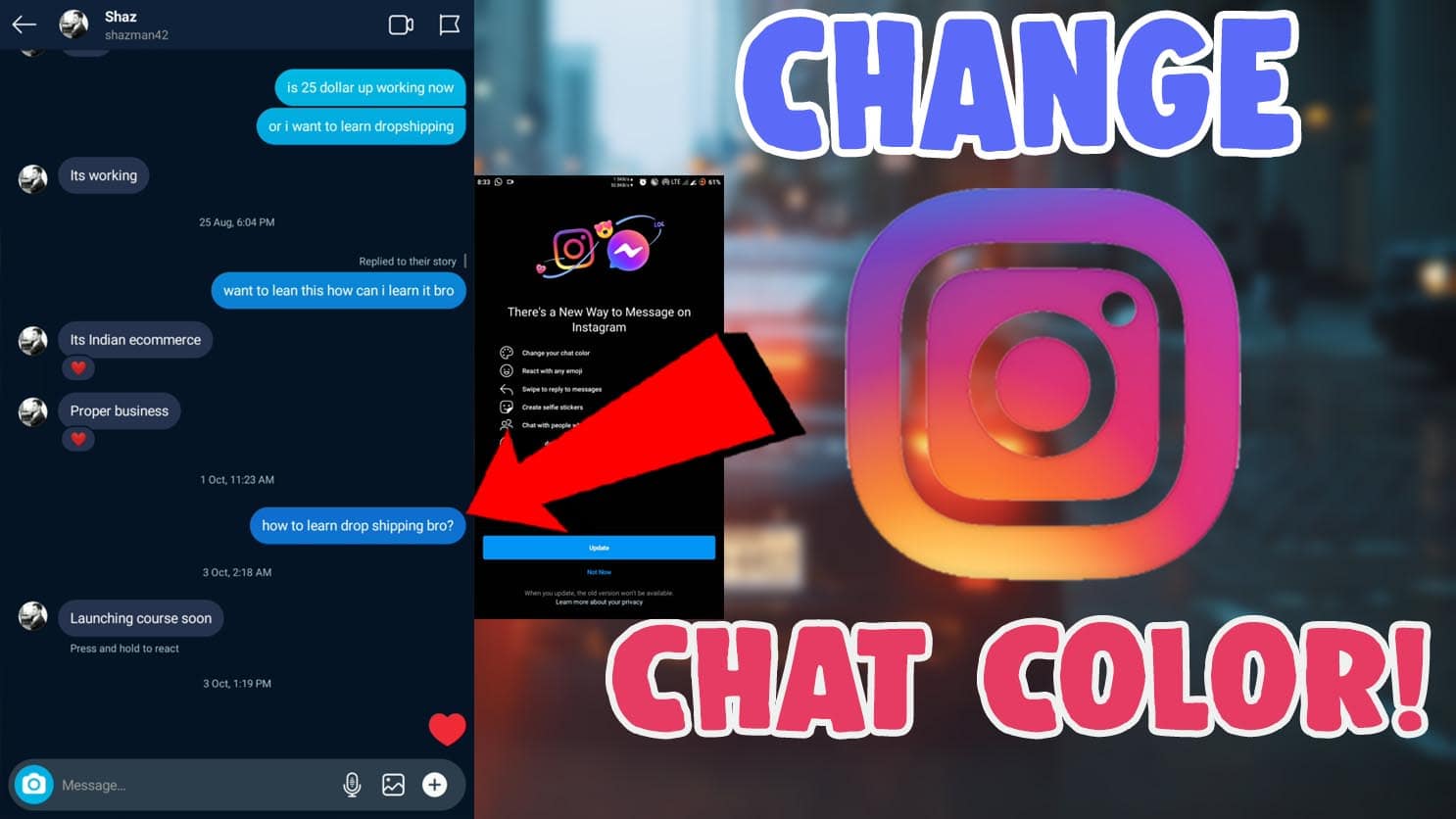 How To Change Chat Theme Instagram Android IOS - SALU NETWORK