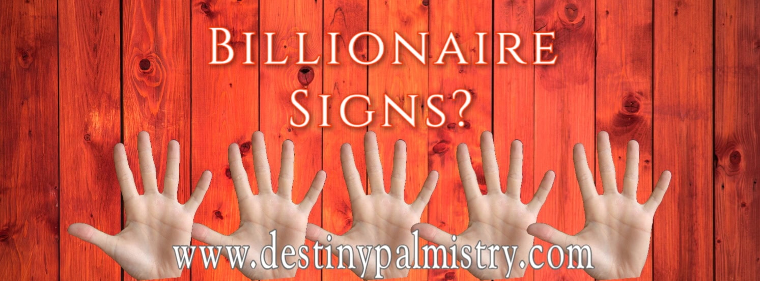 billionaire signs, business line in palm