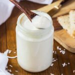 Homemade coconut butter in jar