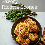 Savory Ricotta Scones -- A light and fluffy savory scone that is perfect for breakfast, brunch, or served in place of dinner rolls. #scones #biscuits