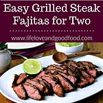 Easy Grilled Steak Fajitas for Two. A red curry paste marinade and fresh avocado crema make for tasty and easy grilled steak fajitas at home! #fajitas #grilling #steak #cincodemayo #avocado #Mexican #texmex