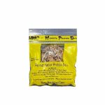 Yellow bag of HMC Monster Protein Bites with Peanut Butter flavour shows a cookie through transparent window