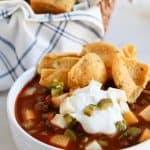 Pressure Cooker Triple Bean Chili is a healthy, flavorful, and perfect for a cold night