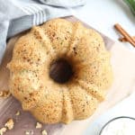 round zucchini bread on a cutting board