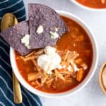 buffalo chicken soup with sour cream and blue cheese nachos