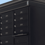 Black decorative cluster box mail unit