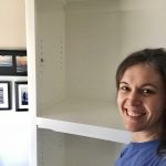 painted white bookshelf