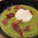 Pea Soup With Ham & Poached Egg - quick and easy starter recipe. Perfect starter for a dinner party, pea soup tastes amazing! | AmateurChef.co.uk
