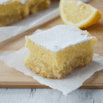 This recipe for keto lemon bars is an absolute low carb dream! With only 4g of net carbs per serving, you'll be happy to indulge in this bright and tangy treat without a shred of guilt! | heyketomama.com