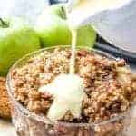 Crock Pot Apple Crisp with Warm Vanilla Sauce recipe