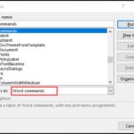 Macros dialog with ListCommands. selected