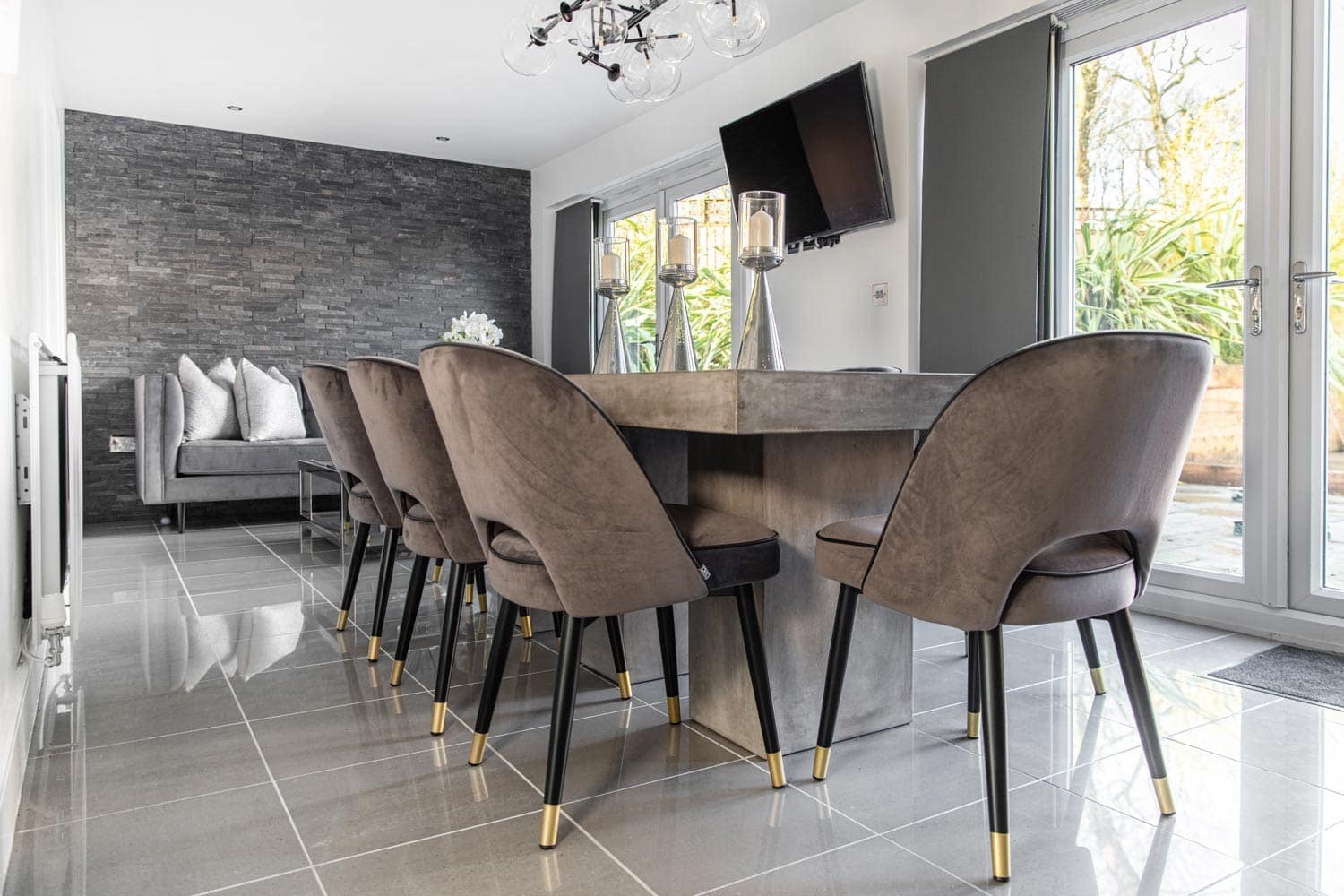image of chairs at a dining table for interior photoshoot