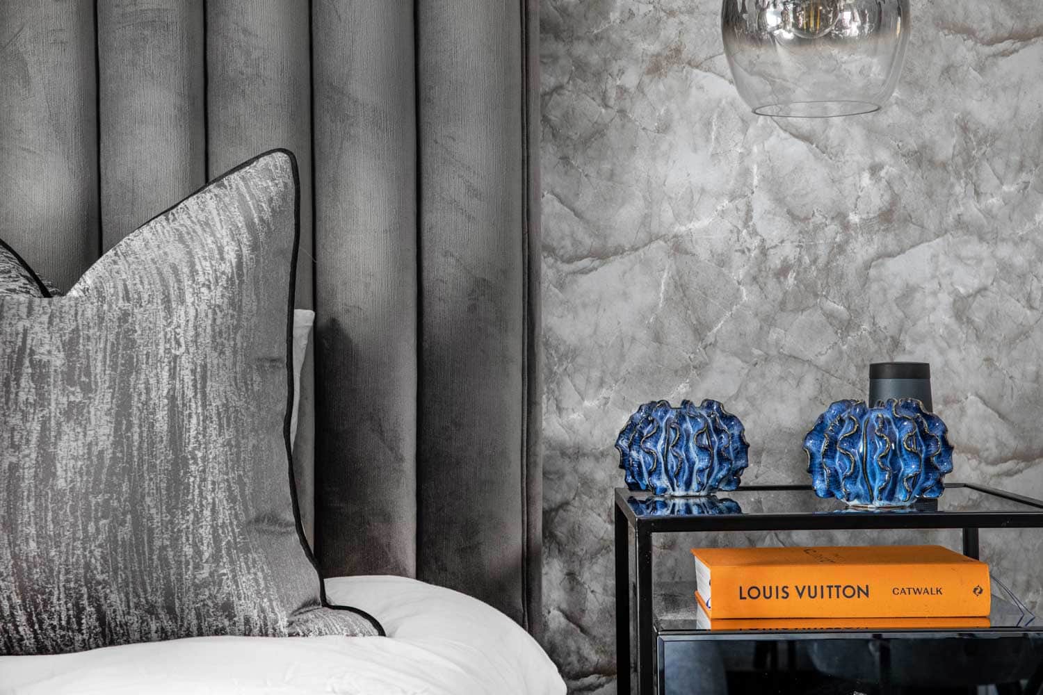 bedside table photography of a house interior