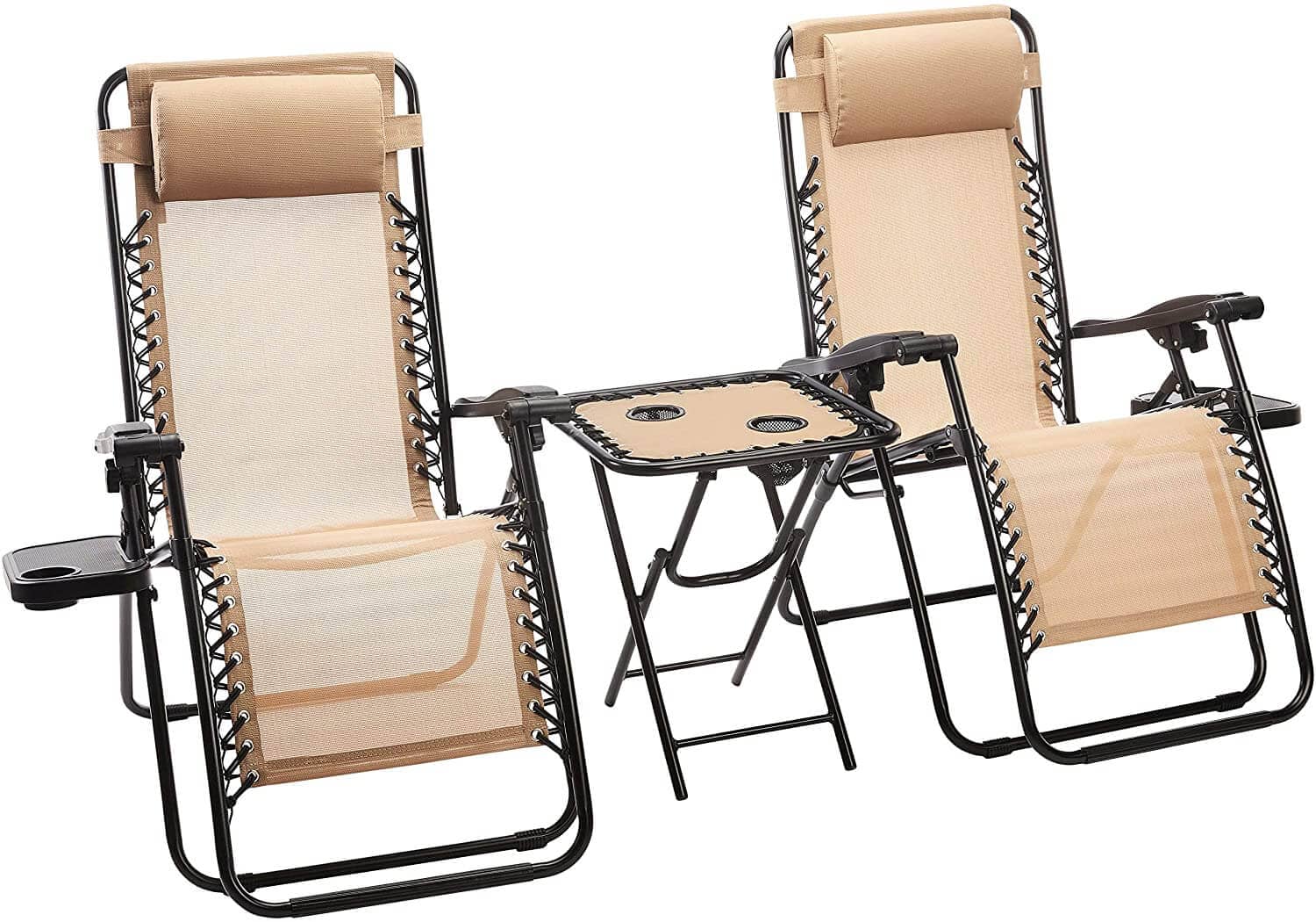 SIDE PATIO TABLE AND ZERO GRAVITY CHAIRS DESIGN IDEAS