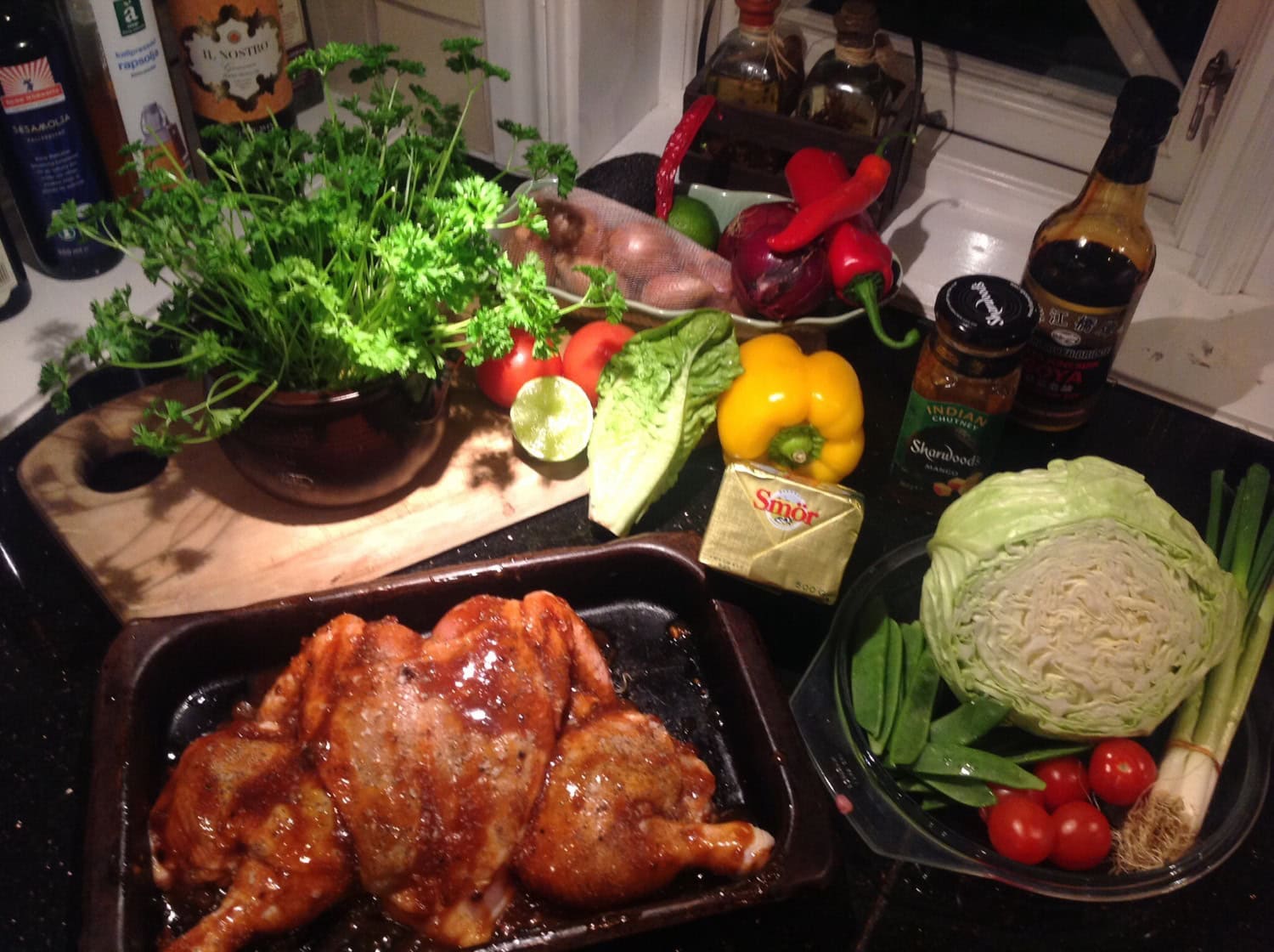 Majskyckling med mangochutney